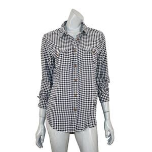 CC FILSON Co Women's Button up Flannel Shirt White Black Gingham check sz M